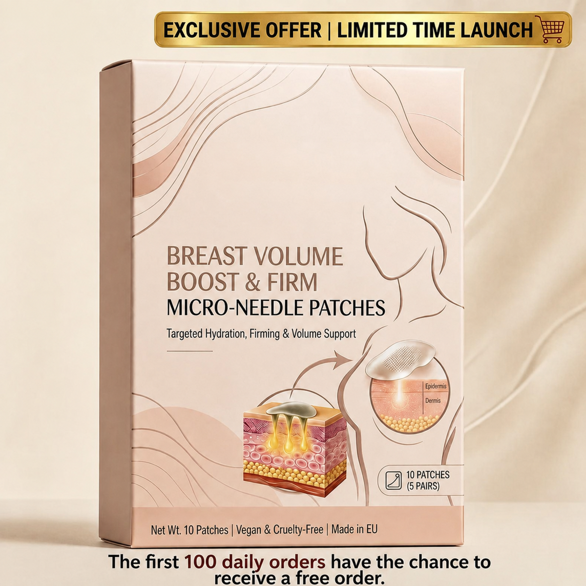 Targeted Breast Enhancement Advanced Nano Microneedle Patch